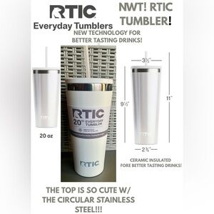 RTIC NEW TECH 20oz. TUMBLER! KEEPS DRINKS COLD FOR 24 HRS!!!